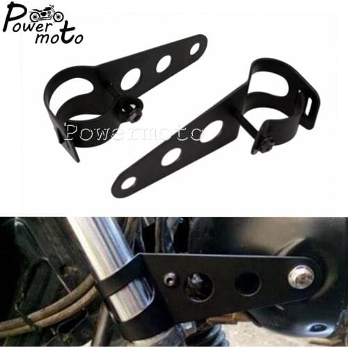 Black Motorcycle Headlight Holder Bracket For Honda Kawasaki Suzuki Yamaha Chopper Bobber Cafe Racer 28mm-32mm Fork Tube Clamp