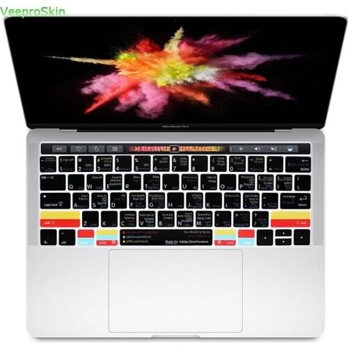 For Macbook Pro 13"15"Touch Bar A1706 / A1707 Adobe Dreamweaver Hotkey Function Shortcut Silicone Keyboard Cover Keypad SKin