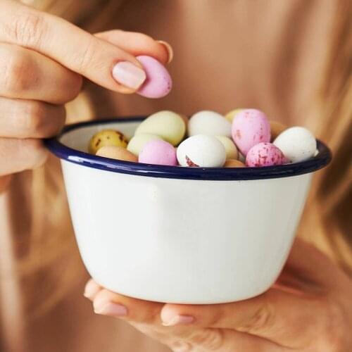 Enamel Salad Food Bowls Dessert Instant Noodle Ramen Large Cup Bowl Creative Tableware for Home Kitchen Eco Friendly Dinnerware