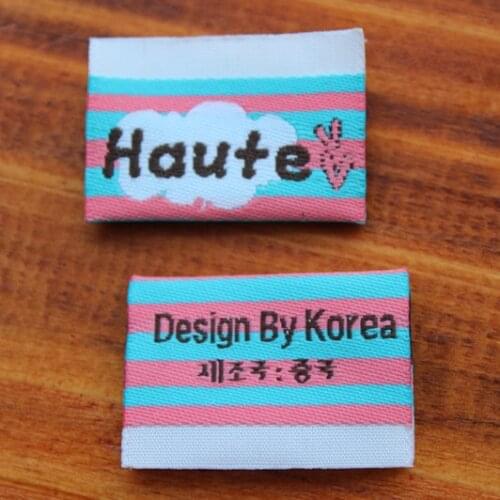 Clothing marked customize woven label folded customize cloth label home cloth labels for shoes handmade labels