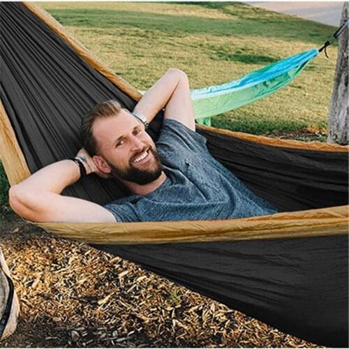 300*200cm Camping Hammock 300KG Holding Capacity Premium Nylon Yard Summer Swing Parachute Fabric Hanging Bed
