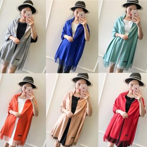 Hot 2018 fashion solid female hijab stoles winter cashmere scarves foulard summer scarves for women shawls and wraps