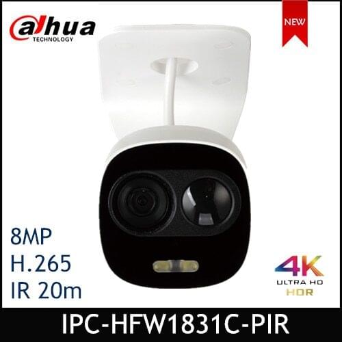 Dahua IP camera IPC-HFW1831C-PIR 8MP WDR IR Mini Bullet Network Camera support POE
