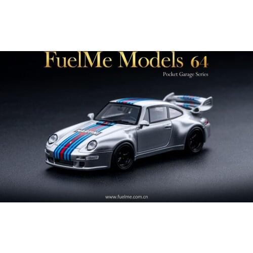 FuelMe 1:64 Gunther Werks 993 GW993 400R Martini Silver Resin Model Car