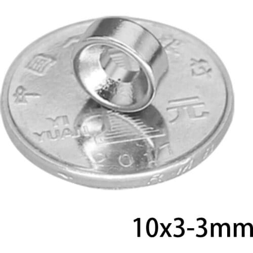 20~1000PCS 10x3-3 Neodymium Magnet 10x3 mm Hole 3mm N35 Round Super Strong Countersunk Permanent Magnetic Magnets 10*3-3 mm 10*3