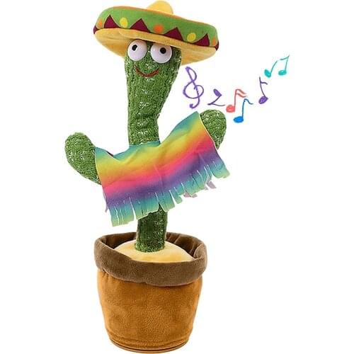 Novelty Night light Dancing Cactus Plush Toys Electronic Singing Decoration for Kids Funny Early Childhood Education Gift 2021