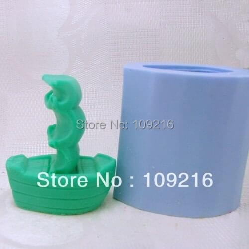 Wholesale!!!3D Smooth Sailing (LZ0043) Silicone Handmade Candle Mold Crafts DIY Mold
