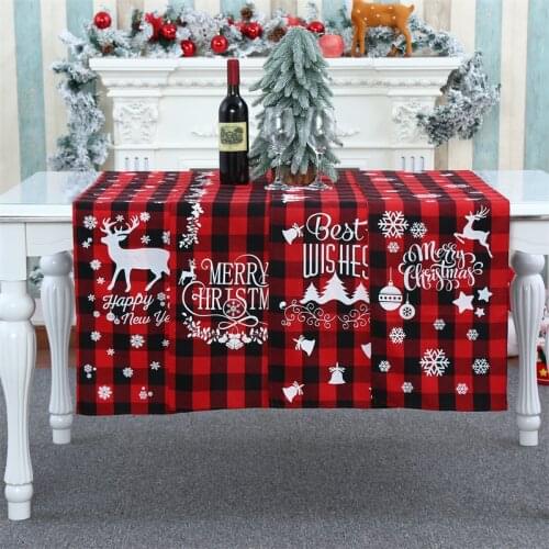 Christmas Decorations Plaid Table Flag Creative English Red And Black Plaid Table Mat Restaurant Decoration Supplies