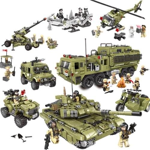 Building Blocks Battlefield Armed Model Building Toy Armed Soldiers Airplane Military Vehicle Model Bricks Combat Roleplay Toys