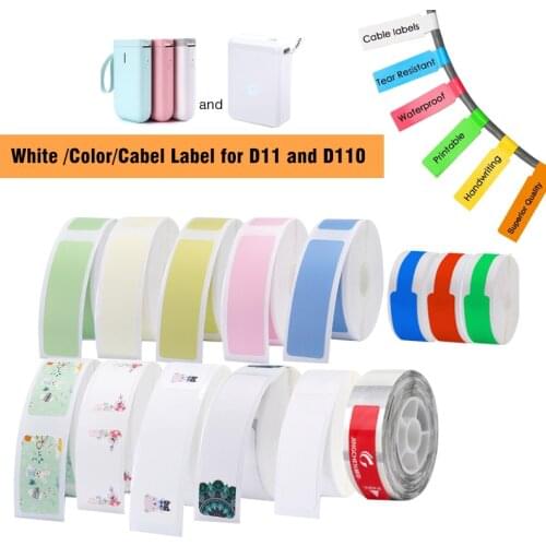 NIIMBOT D11/ D110 Thermal Label Sticker Paper Self Adhesive Waterproof Anti-Oil Scratch-Resistant Name Price Tag Label Pure
