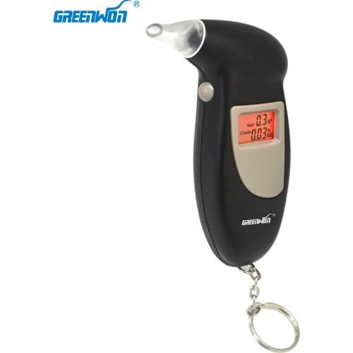 GREENWON Breathalyzer Keychain Led Breath Alcohol Tester With Portable Digital LCD Backlit Display Breath Alcohol Tester