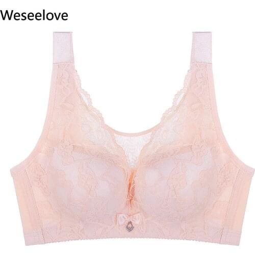 Weseelove Sexy Underwear for Girls Kawaii Bow Lingerie Soutien Gorge Femme Strapless Bra Thin Push Up Bra Plus Size Women B17-4