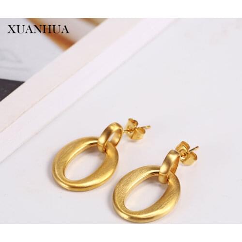 XUANHUA Stainless Steel Jewelry Woman Charm Stud Earrings for women Fashion Fine jewelry Accessories Woman vogue 2019