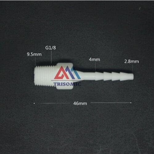 2.8mm-G1/8 Straight Connector Plastic pipe Fitting Barbed Connector with thread Material PE