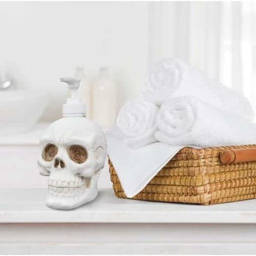 350ml Creative Retro Skull Shape Shampoo Lotion Shower Gel Foam Pump Bottle Bathroom Shampoo Liquid Soap Bottle Barber Accessory