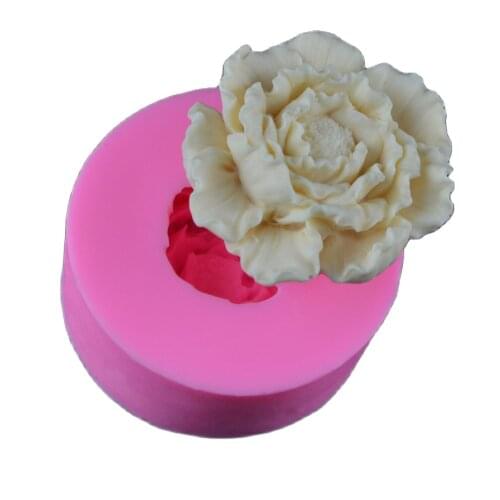 3D Peony Shape Silicone Fondant Molds Flowers Handmade Soap Candle Clay Mold Cake Baking Wedding Decorating Tools H600