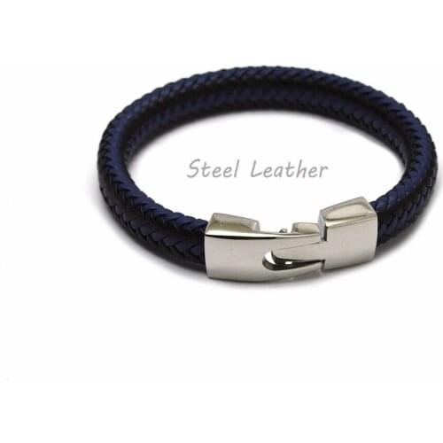 5pcs/lot engrave logo FASHION HOT Man Charm Bracelet Leather Rope Mixed Braided Bracelet Simple Punk Woman Classic Jewelry Sale