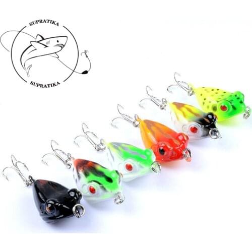 6Pcs/Lot 4cm/6g Floating Wobblers Crank Frog Fishing Baits Lure Simulation Hard Isca Artificial Swimbait For Fishing Accessories