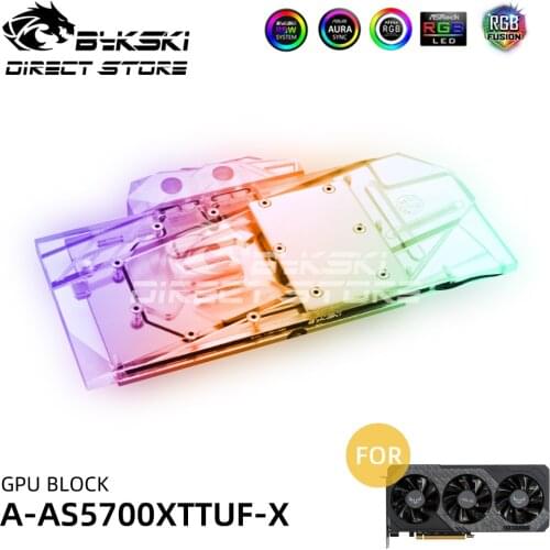 Bykski RGB Video Card Block Cooler for pc For Asus TUF3 rx 5700 xt GAMING GPU Block Full Coverage Watercooler A-AS5700XTTUF-X