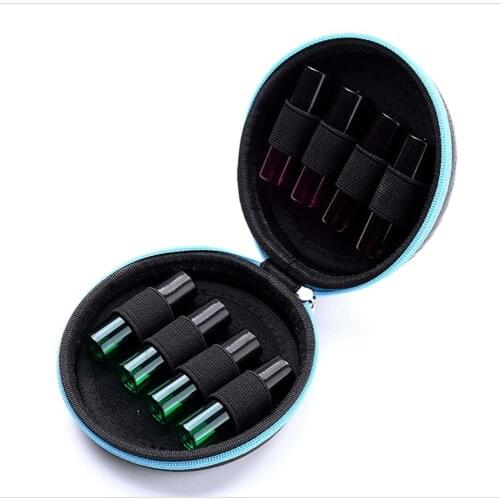Essential Oil Case 8 Bottles 5ml Perfume Oil Essential Oil Ball Bottle Box Travel Portable Carrying Nail Polish Storage Bag