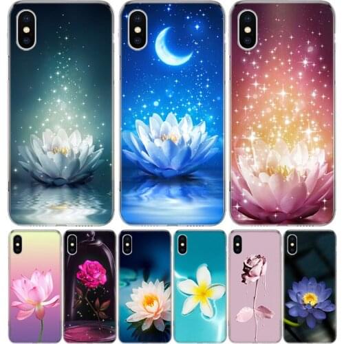 Rose Lotus Flowers Cover Phone Case For iPhone 11 12 Mini Pro 7 6 X 8 6S Plus XS MAX + XR 5S SE 10 Ten Art TPU Coque Capa Shell
