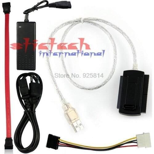 By dhl or ems 200 sets High Quality USB 2.0 to IDE SATA S-ATA 2.5 3.5 Connector Hard Drive HD HDD Adapter Converter