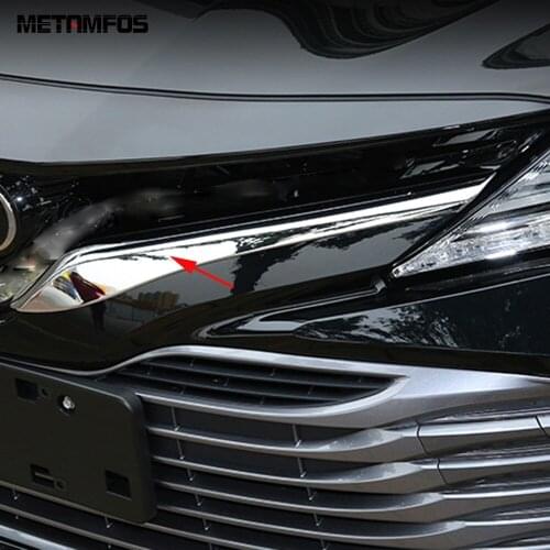 For Toyota Camry XV70 2017-2019 2020 Chrome Front Upper Grille Grill Cover Trim Molding Sticker Exterior Accessories Car Styling