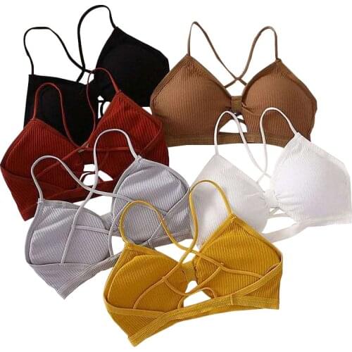 Women Tube Top Bralette Female Underwear Sexy Sling Tops Bra Girl Comfort Underwear Push Up Bra Gathered T-Back Sports Bra