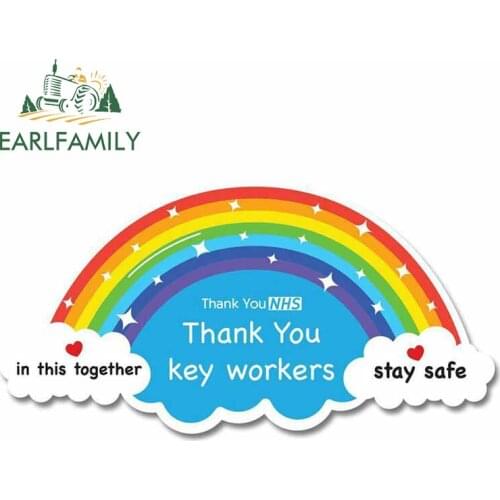 EARLFAMILY 13cm x 6.7cm for Thank You Sign Fine Car Stickers Laptop Decal Waterproof Scratch-Proof Fashion Custom Printing