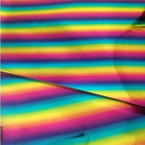 Synthetic PU Rainbow color laser No crease leather fabric