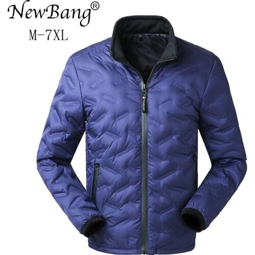 NewBang Brand 6XL 7XL Men Fashions Down Coat Male Down Jacket Mens Winter Thick Warm Double Side Reversible feather Jacket