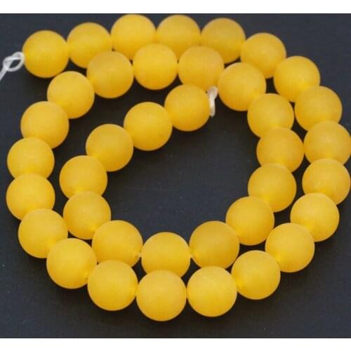 Fashion Natural Stone Jewelry Lovely Yellow Frosted Round Bead Women Jewelry 4mm 6mm 8mm 10mm Loose Beads 15inch M115