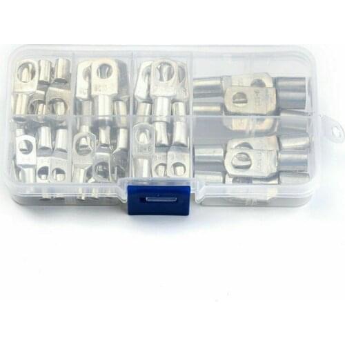 60pcs Assorted Electrical Terminals Kit Battery Tinned Copper Cable Lugs Crimp Ring Terminals Wire Connectors