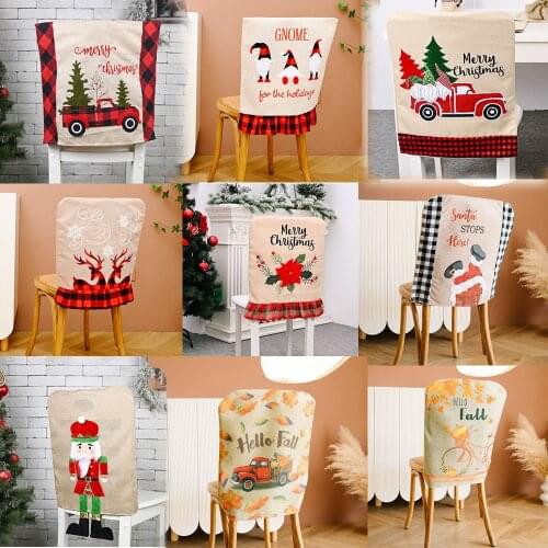 Newest Christmas Chair Cover Santa Hat Dinner Chair Xmas Cap Set Dinner Table Cover Party Decor For Happy New Year