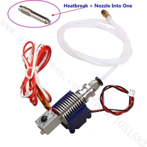 Newest, V6 All Metal Long-distance Updated Feeding Integrated V6 Hotend Kit Integrated Heatbreak and nozzle into One for 1.75mm