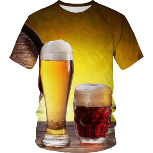 2020 Novelty 3D T Shirt Men Cans of Beer Printed Hip Hop Crewneck Short Sleeve Men/Women T-shirt Tee Tops Wholesale