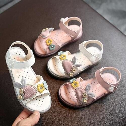 Toddler Shoes Baby Girls Princess Soft Non-slip Cartoons Bunny Summer Sandals