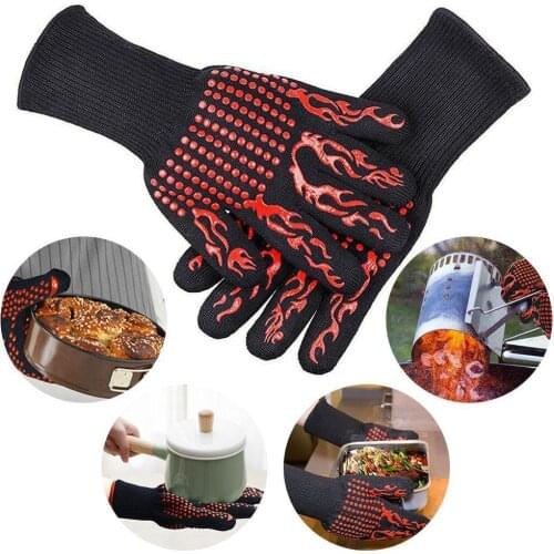 1 Pc Oven Mitt Baking Glove Extreme Heat Resistant F Gloves BBQ 932 Glove Multi-Purpose Kitchen Grilling Cook Barbecue Glov B5F9