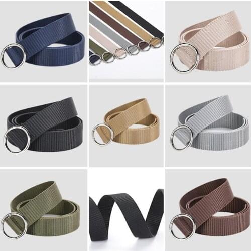 KMQ new mens and womens canvas belt,no round buckle,fashionable casualnylonall-matchtrouserbelt,fashionabletrendy,student belt