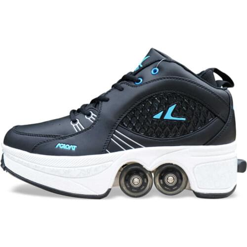 Hot Walk Roller Shoes Men Women Casual Sneakers Skates Deform Wheel Skates for Adult Unisex Child Runaway Skates Four Wheeled
