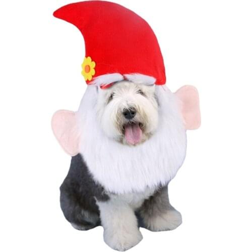 Christmas Pet Cat Dog Santa Claus Hat Christmas Xmas New Year Plush Cap Party Home Decor Cloth Headwear for Puppy Xmas Supplies