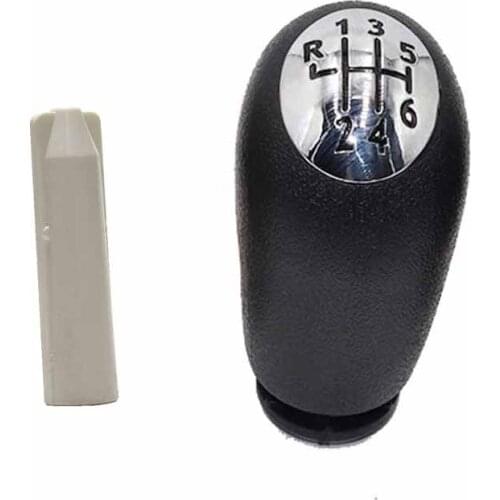 5 Speed Chrome & Leather Car MT Gear Shift Knob Sleeve Adapter Lever for Renault Megane II MK2 Scenic 2 Clio 3 III MK3