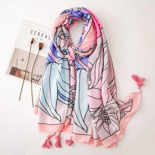 New 2020 Fashion Scarf For Women Winter Thick Warm Flower Cashmere Scarves Lady Shawl Wrap Female Foulard Blanket Tassel Bandana