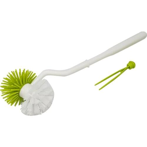 Toilet TPR toilet brush with bracket set invisible tweezers toilet hotel double-sided bristles no dead angle cleaning tool