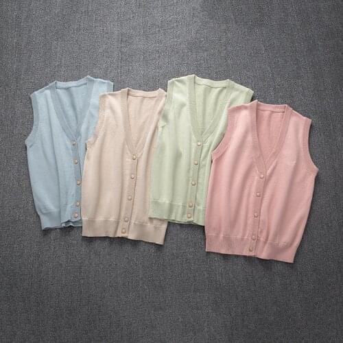 School Jk Uniform Sweater Vest Sleeveless Waistcoat For Girls Boys Cosplay Halloween Winter Anime Vest 8 Colors Knitting Coat