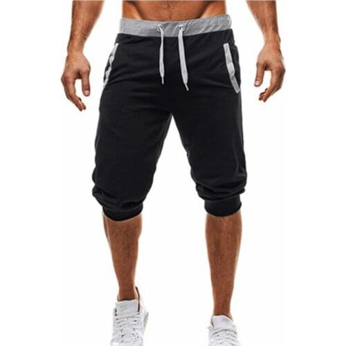2021 Summer Men Leisure Men Knee Length Shorts Color Patchwork Joggers Short Sweatpants Trousers Men 7 minuteS of Shorts