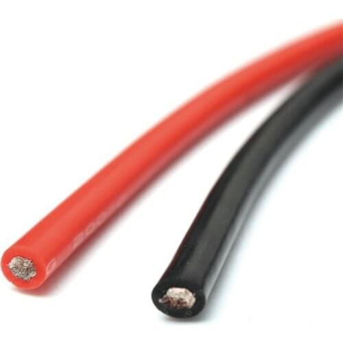 Special Soft High Temperature Silicone Wire Silicon Cable 10 12 14 16 18 20 22 24 26 AWG 5m Red and 5 m Black Color 10meter/Lot