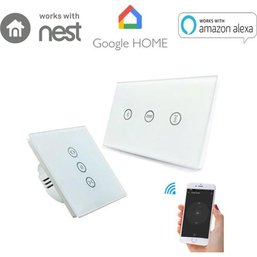 Smart Curtain Wall Switch WiFi Control via APP or Voice Control by Alexa Google Home For Motors Roller Shutter EU US Type