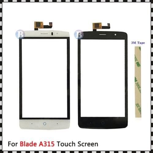 High Quality 5.0" For ZTE Blade A315 Touch Screen Digitizer Sensor Front Glass Lens Panel Black White+Tracking Code