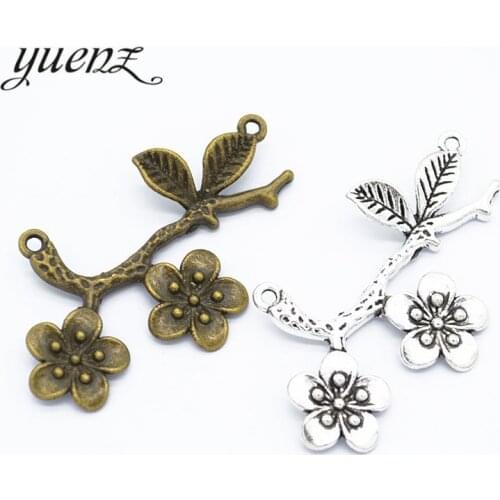 YuenZ 4pcs 2 colour Antique bronze Metal Alloy Jewelry flower charms For Diy Handmade Jewelry Bracelet Charms making Q1110